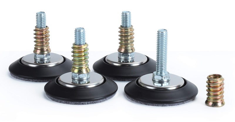 HOTTARGET Furniture Levelers - Adjustable Leveling Legs for Tables Chairs Cabinets Felt Pads Included (4, D64mm Black) - Image 2